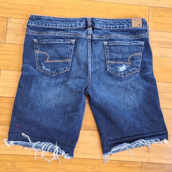 American Eagle Outfitters Denim  Shorts Stretch Distressed Modest Length 12 - Picture 3 of 12